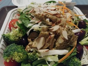 $10 Salad: wasn't very impressed, Olives were not pitted and the dressing wasn't very good. at Happiness Cafe in San Jose