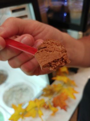 Chocolate: Pretty good flavor and texture, recommend at Happiness Cafe in San Jose