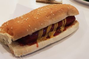 Hotdog at Happiness Cafe in San Jose