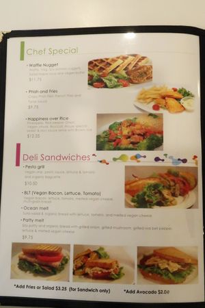 Menu at Happiness Cafe in San Jose