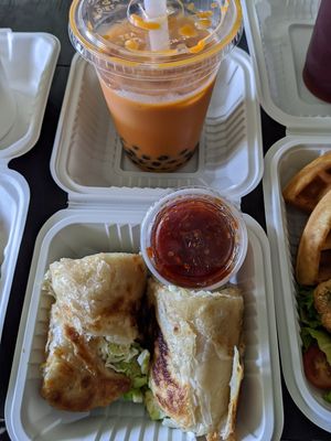 Avocado roll (and Thai iced tea again) at Happiness Cafe in San Jose