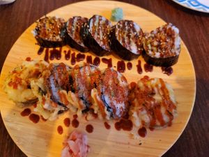 Un Poco Loco Roll and Blanca Spider Roll at Vegan Plate in Chicago