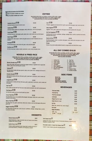 Menu page at Vegan Plate at Vegan Plate in Chicago