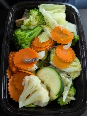 Side of steamed vegetables at Vegan Plate in Chicago