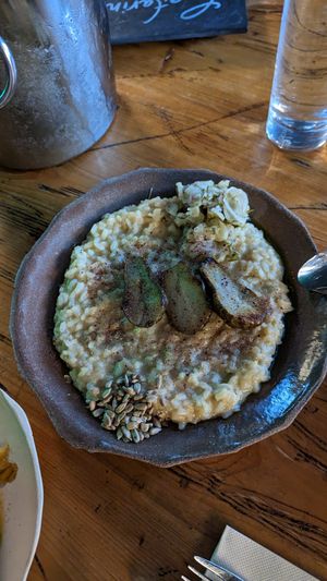 Creamy artichoke rice at Powerplant Lisbon in Lisbon