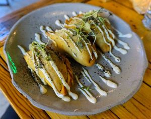 Seaweed empanadas at Powerplant Lisbon in Lisbon