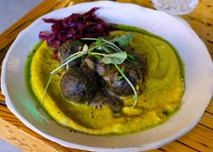 Meatless balls at Powerplant Lisbon in Lisbon