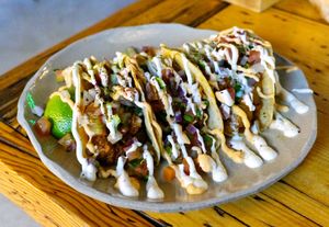 Jackfruit taco at Powerplant Lisbon in Lisbon