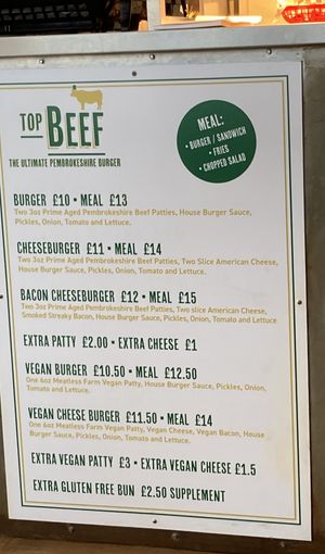 Menu  at Hwb in Narberth