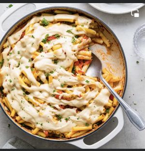 Baked ziti with spinach and cashew cream  at Sissy's Table in Nevada City