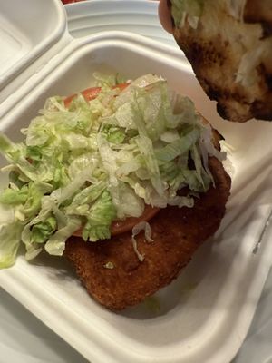 Chick’n sandwich   at Kate's Food Truck in Jericho