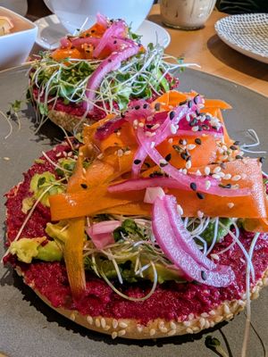 Rainbow Bagel at The Wylde Beet in Hailey