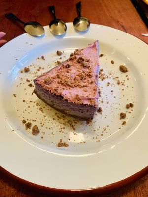 COCONUT, BLUEBERRIES
& CHOCOLATE TART (GF)  at don Fred in Newtown