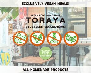 Vegan, No additives, No gluten, No animal Ingredients. 100% Plant-based. TORAYA VEGETIGER SECOND-ROOM, VEGETIGER Oyasai Kitchen, VEGETIGERオヤサイキッチン at Vegetiger オヤサイキッチン  TORAYA VEGETIGER SECOND-ROOM in Nagoya