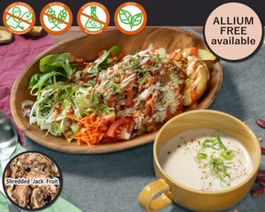 Kebab rice soup set. The soup shown in the picture is our own Mushroom Organic Soy Milk Potage. at Vegetiger オヤサイキッチン  TORAYA VEGETIGER SECOND-ROOM in Nagoya