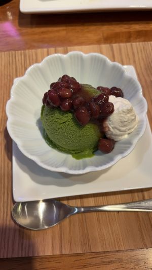 Matcha ice & red beans  at Vegetiger オヤサイキッチン  TORAYA VEGETIGER SECOND-ROOM in Nagoya