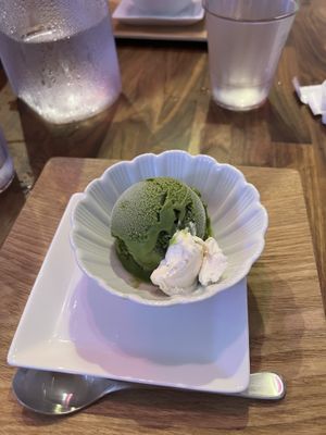 Matcha ice cream (yes, vegan!)  at Vegetiger オヤサイキッチン  TORAYA VEGETIGER SECOND-ROOM in Nagoya