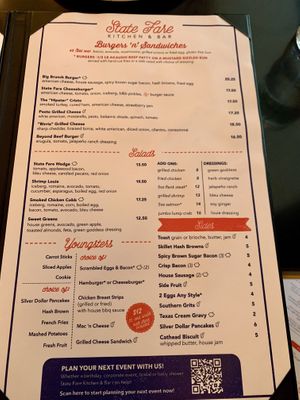 Menu   at State Fare Kitchen & Bar - The Woodlands in The Woodlands