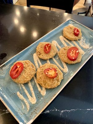 Fried Green Tomatoes   at State Fare Kitchen & Bar - The Woodlands in The Woodlands