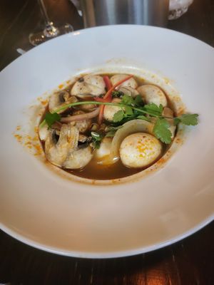 Tom Yum spicy mushroom and vegetable soup at Sukhothai in Leeds