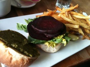 Roasted Beet Sandwich, Duo Bistro, Kingston, NY -
Photo by ecoRDN ecoRDN.com at Duo  Bistro in Kingston