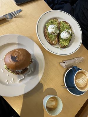 (Not vegan avo toast & eggs)   at Mother Espresso in Liverpool