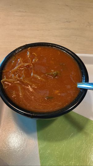 Tomato soup with sprouts   at Restaurant Educatorium in Utrecht