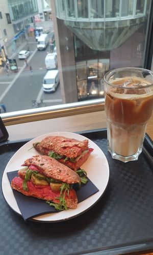  at Mayersche Café in Dusseldorf