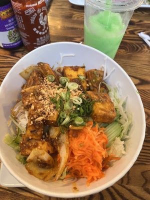 Lemon grass tofu with vermicelli  at Mint Modern Vietnamese Bistro & Bar in New Orleans