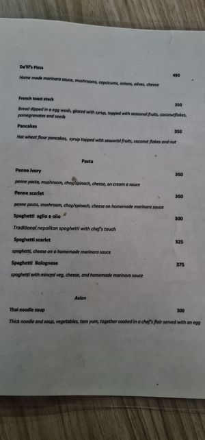Menu 2 at Da'lif in Pokhara