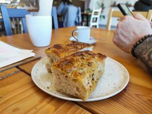 Foccacia at Lume Agricultura e Padaria Bio in Santa Maria Da Feira