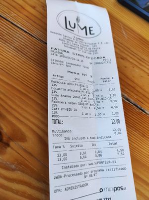 Price at Lume Agricultura e Padaria Bio in Santa Maria Da Feira