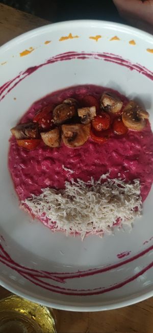 rote beete reis at Matices del Elqui in Pisco Elqui