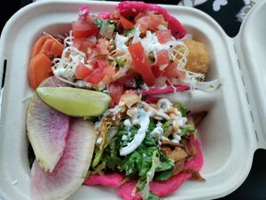 Cauliflower and tinga tacos at Rico Rico Vegano in Oakland