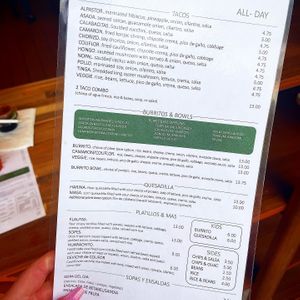 Menu   at Rico Rico Vegano in Oakland