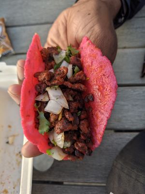 Chorizo Taco at Rico Rico Vegano in Oakland