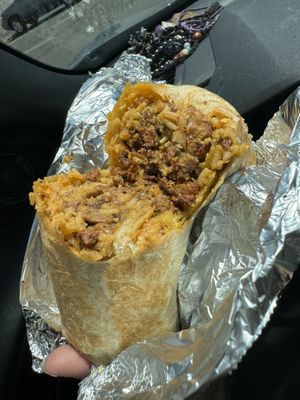 Soyrizo burrito no onions   at Rico Rico Vegano in Oakland