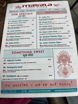 Menu (1)  at Masala Street Kitchen in Kungsbacka