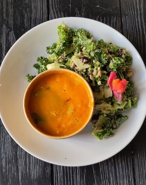 Soup and salad at Simply Son Braho in Mallorca