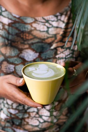 Matcha latte with homemade coconut milk. at Living Food Lab Canggu in Canggu