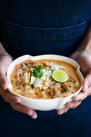 Yellow curry noodle, another top-selling item.  at Living Food Lab Canggu in Canggu