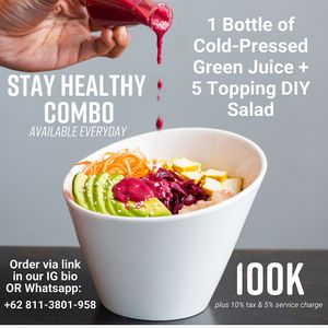 Salad + Juice Combo. Available for a limited time only.  at Living Food Lab Canggu in Canggu