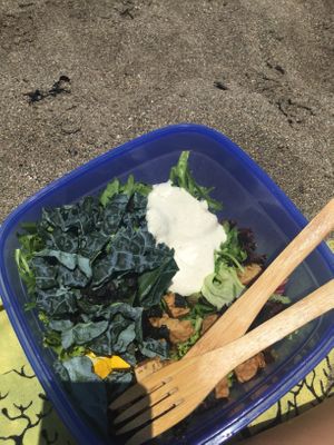 Diy salad to go (40k with 5 toppings) at Living Food Lab Canggu in Canggu