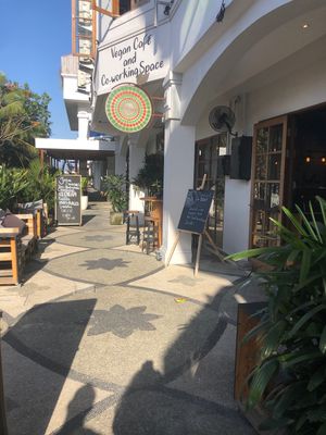 Front of cafe at Living Food Lab Canggu in Canggu