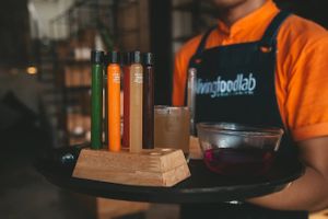 Some of our health shots, including celery, carrot, ginger, lime, beetroot, and a magic one that changes 

Photo credit to the beautiful @ohmychayka on IG at Living Food Lab Canggu in Canggu