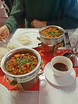 Kichererbsencurry, Mushroom curry & Chai at Sarvan Havali Indisches Restaurant in Wiesloch