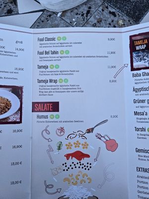 Menu at Koshari Ahl Kairo in Munich
