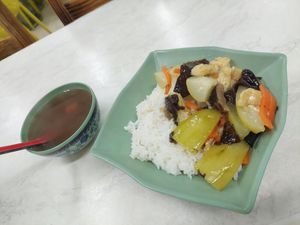 "Fast Meal": Braised Vegetables with Rice and Soup (HK$ 39) at Yat Sum Vegetarian - 一森素食 - Tsim Sha Tsui in Kowloon