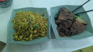 Turmeric rice and Wheat Gluten at Yat Sum Vegetarian - 一森素食 - Tsim Sha Tsui in Kowloon