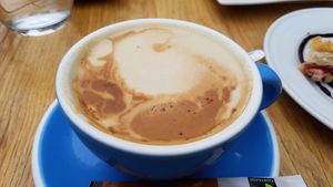 Cappuccino with oat milk at Piccadilly Wine and Chocolate in Parnu